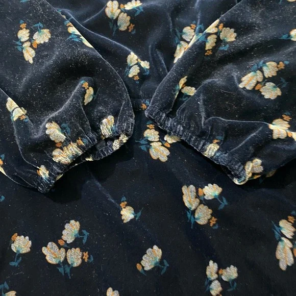 Cabi Decked Out Dress Navy Velvet Floral Midi Dress Style‎ #3875 Size XL - Picture 9 of 11